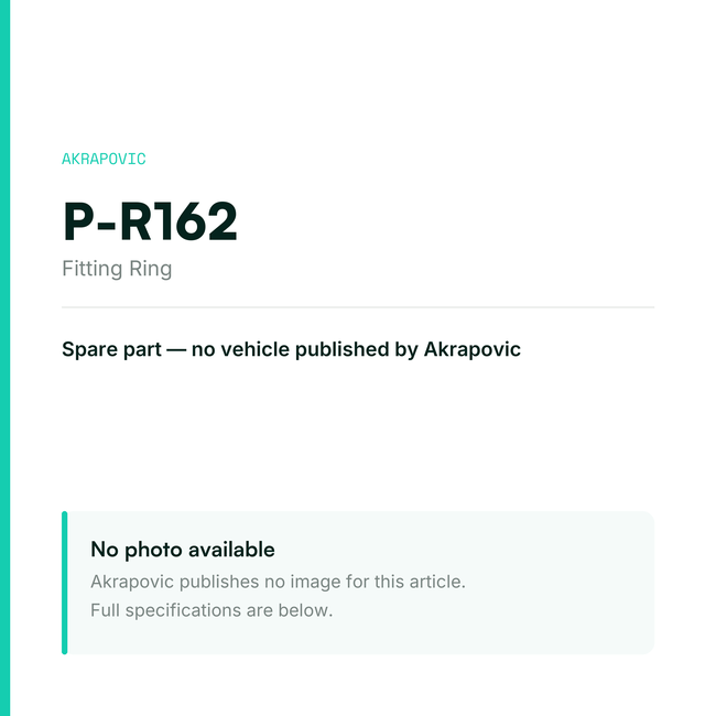 Akrapovic Fitting Ring P-R162 — placeholder, no manufacturer photo available