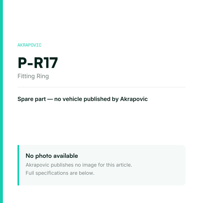 Akrapovic Fitting Ring P-R17 — placeholder, no manufacturer photo available