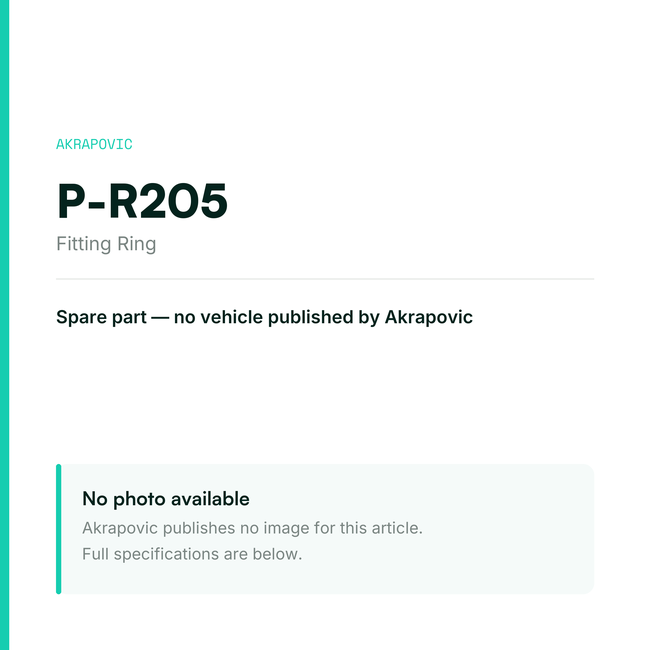 Akrapovic Fitting Ring P-R205 — placeholder, no manufacturer photo available