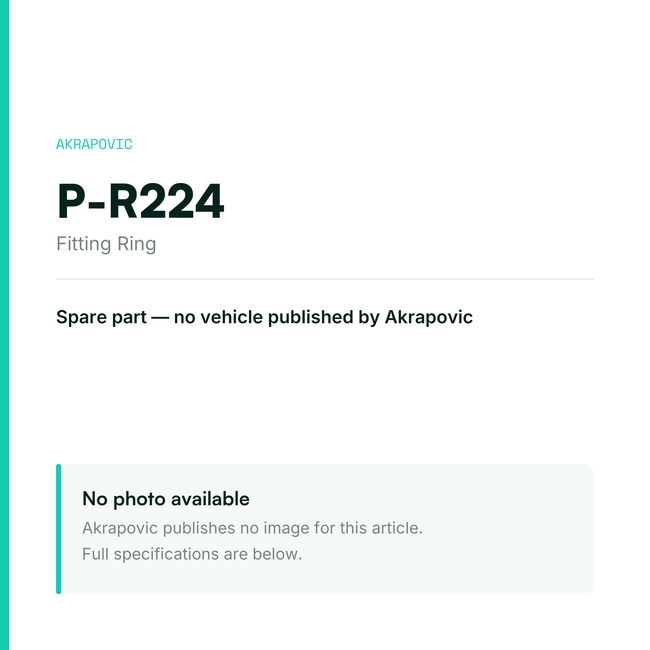 Akrapovic Fitting Ring P-R224 — placeholder, no manufacturer photo available