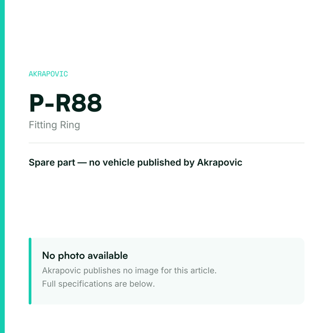 Akrapovic Fitting Ring P-R88 — placeholder, no manufacturer photo available