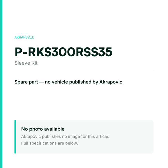 Akrapovic Sleeve Kit P-RKS300RSS35 — placeholder, no manufacturer photo available