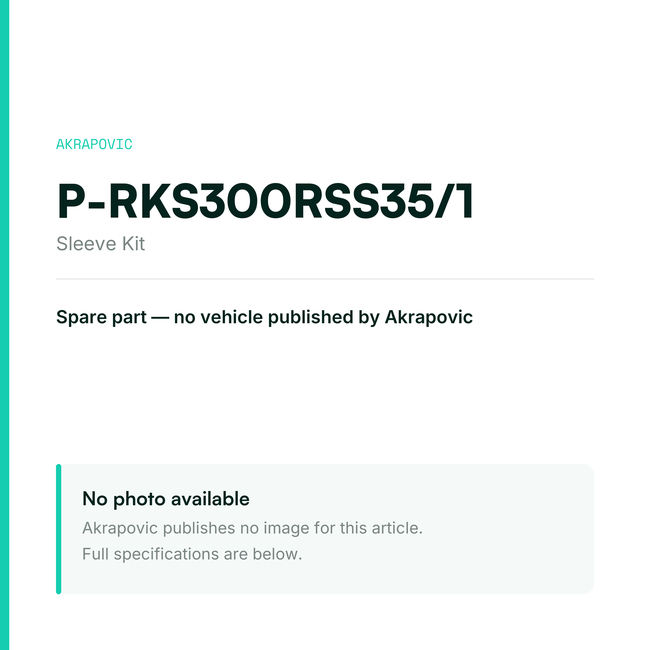 Akrapovic Sleeve Kit P-RKS300RSS35/1 — placeholder, no manufacturer photo available