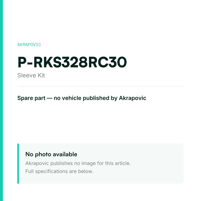 Akrapovic Sleeve Kit P-RKS328RC30 — placeholder, no manufacturer photo available