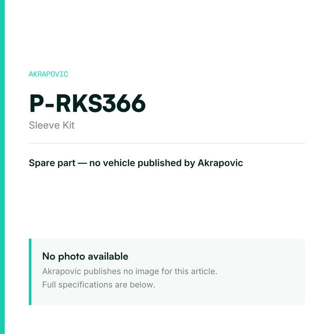 Akrapovic Sleeve Kit P-RKS366 — placeholder, no manufacturer photo available