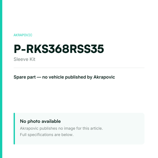 Akrapovic Sleeve Kit P-RKS368RSS35 — placeholder, no manufacturer photo available
