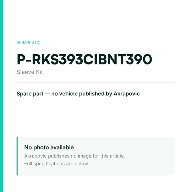 Akrapovic Sleeve Kit P-RKS393CIBNT390 — placeholder, no manufacturer photo available