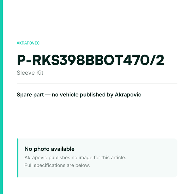 Akrapovic Sleeve Kit P-RKS398BBOT470/2 — placeholder, no manufacturer photo available