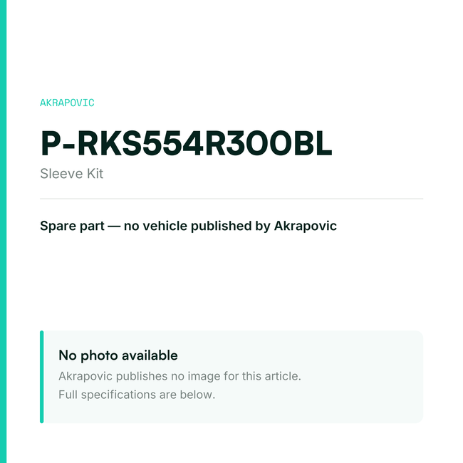 Akrapovic Sleeve Kit P-RKS554R300BL — placeholder, no manufacturer photo available
