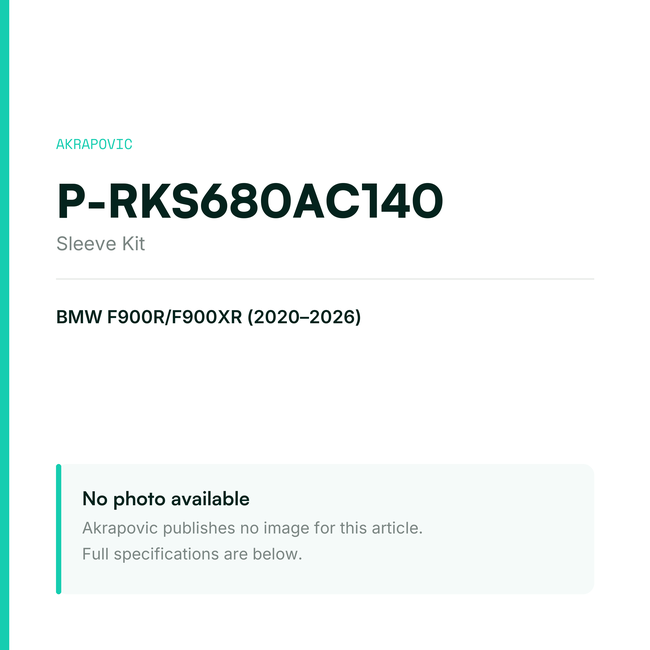Akrapovic Sleeve Kit P-RKS680AC140 — placeholder, no manufacturer photo available