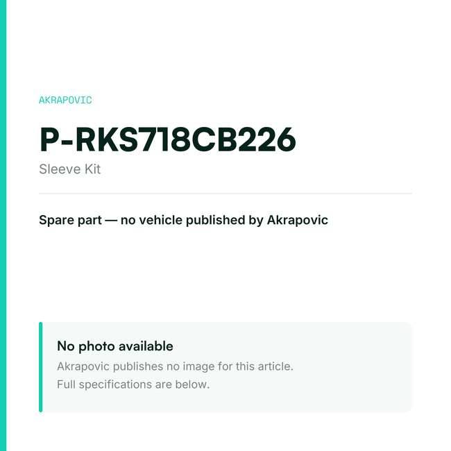 Akrapovic Sleeve Kit P-RKS718CB226 — placeholder, no manufacturer photo available