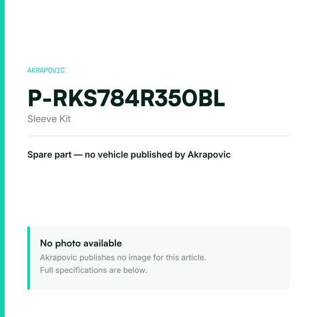 Akrapovic Sleeve Kit P-RKS784R350BL — placeholder, no manufacturer photo available