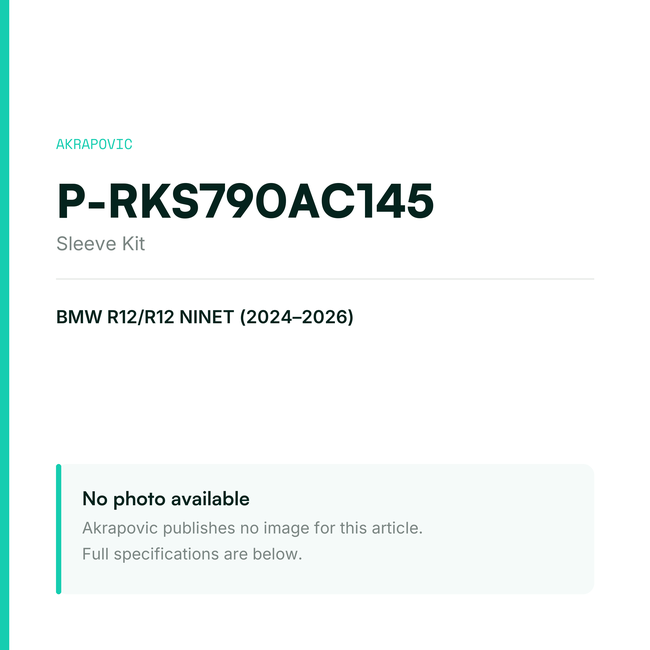 Akrapovic Sleeve Kit P-RKS790AC145 — placeholder, no manufacturer photo available