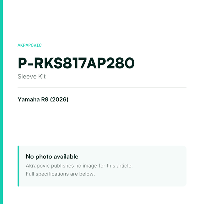 Akrapovic Sleeve Kit P-RKS817AP280 — placeholder, no manufacturer photo available