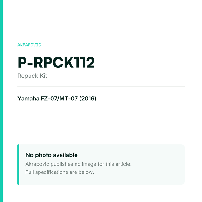 Akrapovic Repack Kit P-RPCK112 — placeholder, no manufacturer photo available