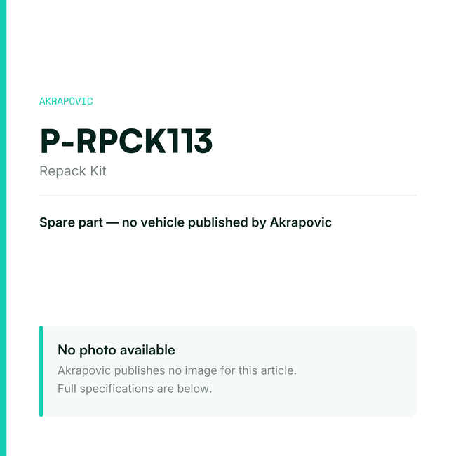 Akrapovic Repack Kit P-RPCK113 — placeholder, no manufacturer photo available