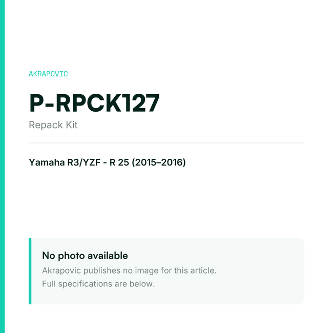 Akrapovic Repack Kit P-RPCK127 — placeholder, no manufacturer photo available