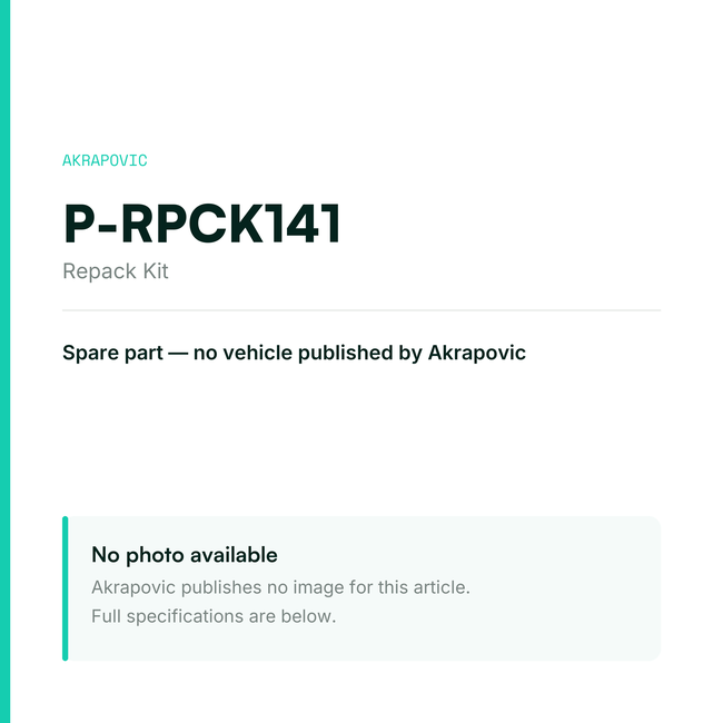 Akrapovic Repack Kit P-RPCK141 — placeholder, no manufacturer photo available