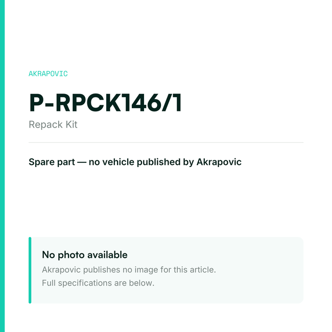 Akrapovic Repack Kit P-RPCK146/1 — placeholder, no manufacturer photo available