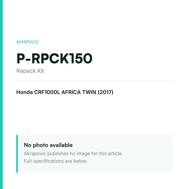 Akrapovic Repack Kit P-RPCK150 — placeholder, no manufacturer photo available