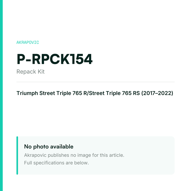 Akrapovic Repack Kit P-RPCK154 — placeholder, no manufacturer photo available