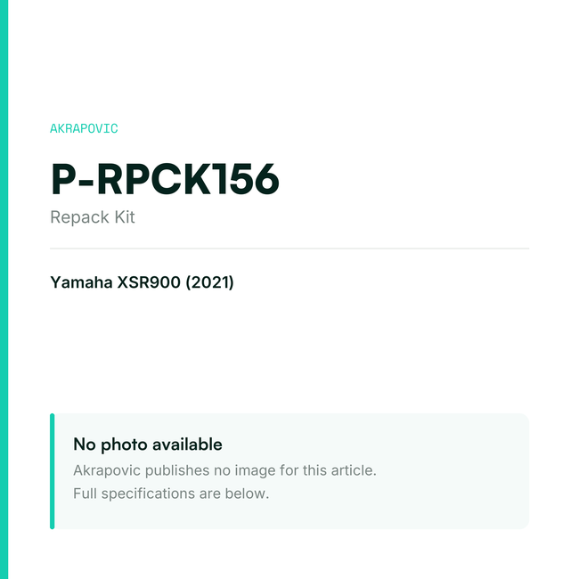 Akrapovic Repack Kit P-RPCK156 — placeholder, no manufacturer photo available