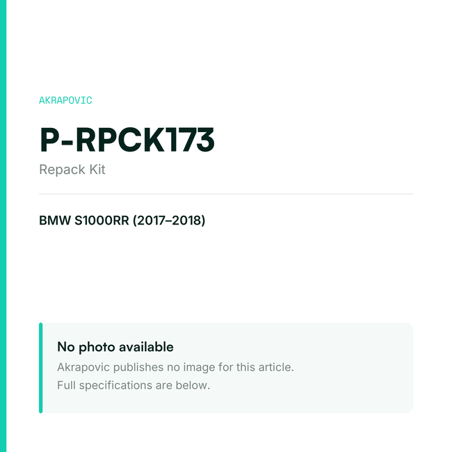 Akrapovic Repack Kit P-RPCK173 — placeholder, no manufacturer photo available