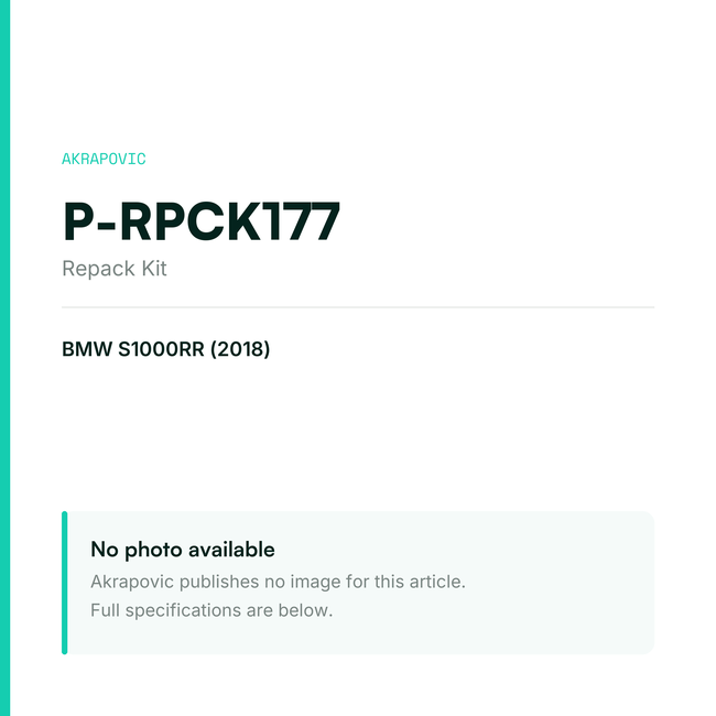 Akrapovic Repack Kit P-RPCK177 — placeholder, no manufacturer photo available