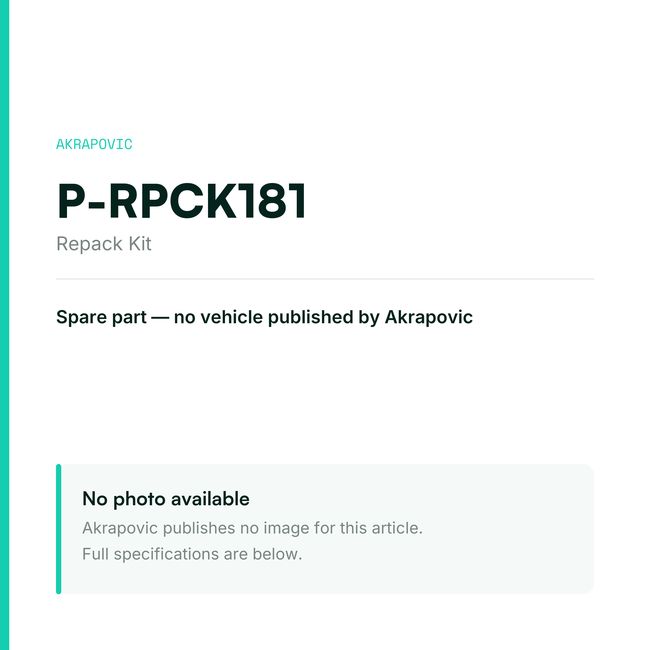 Akrapovic Repack Kit P-RPCK181 — placeholder, no manufacturer photo available