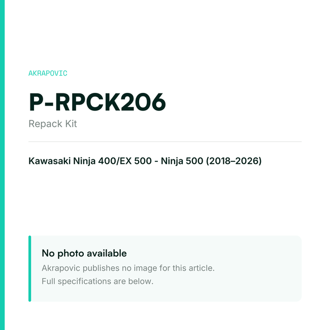 Akrapovic Repack Kit P-RPCK206 — placeholder, no manufacturer photo available