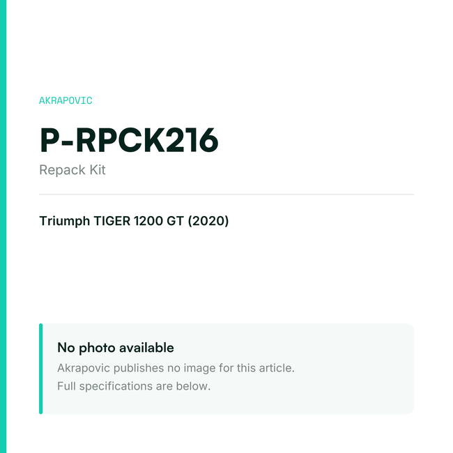 Akrapovic Repack Kit P-RPCK216 — placeholder, no manufacturer photo available
