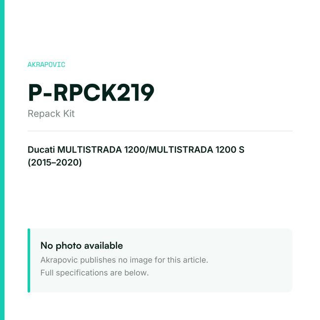 Akrapovic Repack Kit P-RPCK219 — placeholder, no manufacturer photo available