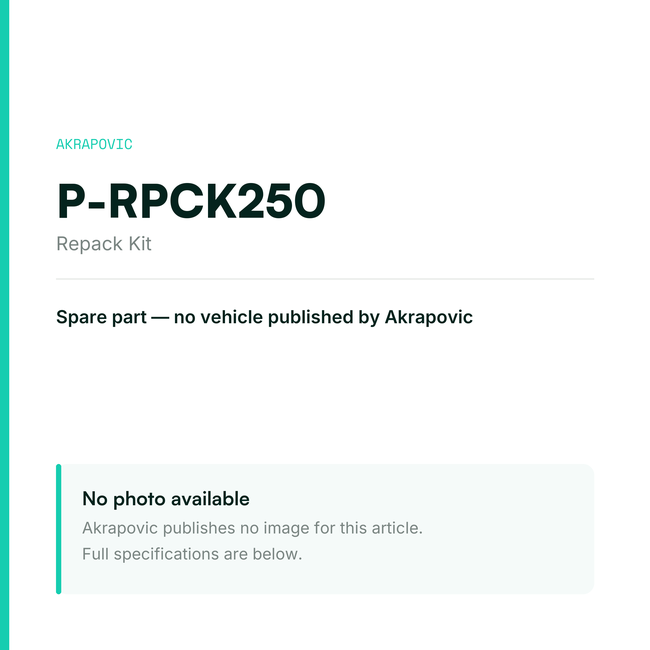 Akrapovic Repack Kit P-RPCK250 — placeholder, no manufacturer photo available