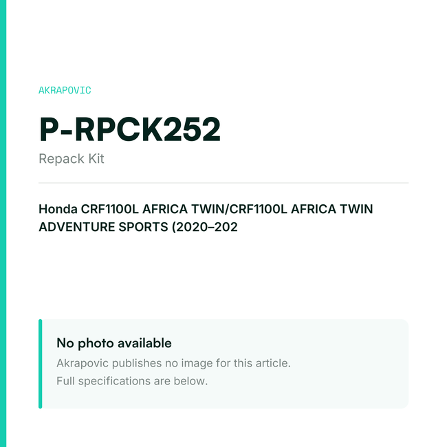 Akrapovic Repack Kit P-RPCK252 — placeholder, no manufacturer photo available