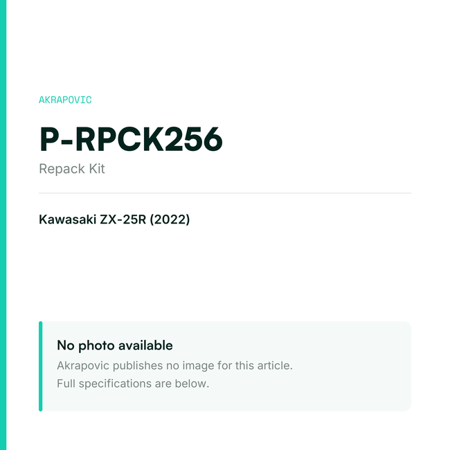 Akrapovic Repack Kit P-RPCK256 — placeholder, no manufacturer photo available