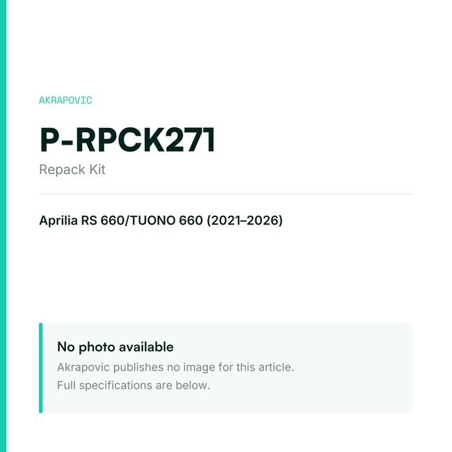 Akrapovic Repack Kit P-RPCK271 — placeholder, no manufacturer photo available