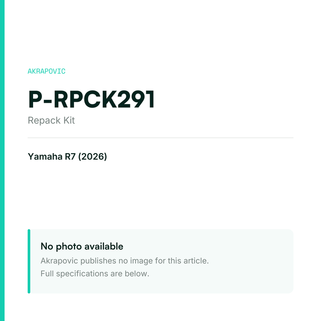 Akrapovic Repack Kit P-RPCK291 — placeholder, no manufacturer photo available