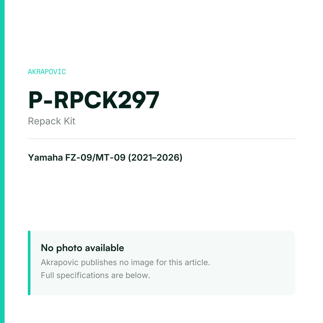 Akrapovic Repack Kit P-RPCK297 — placeholder, no manufacturer photo available