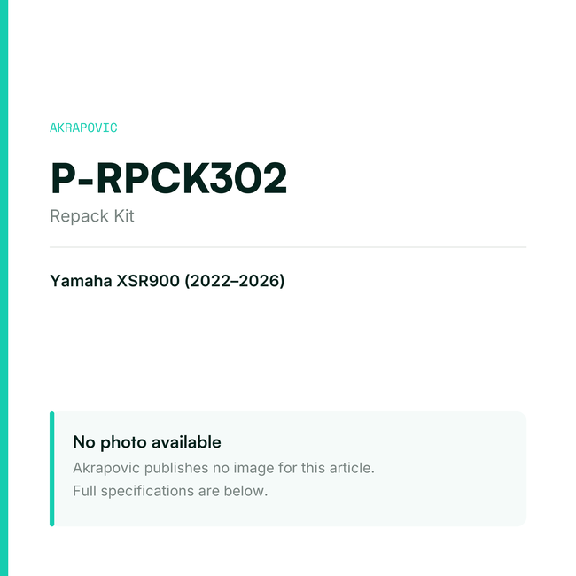 Akrapovic Repack Kit P-RPCK302 — placeholder, no manufacturer photo available