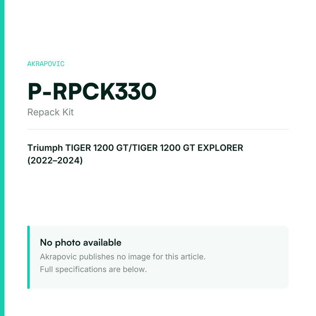 Akrapovic Repack Kit P-RPCK330 — placeholder, no manufacturer photo available