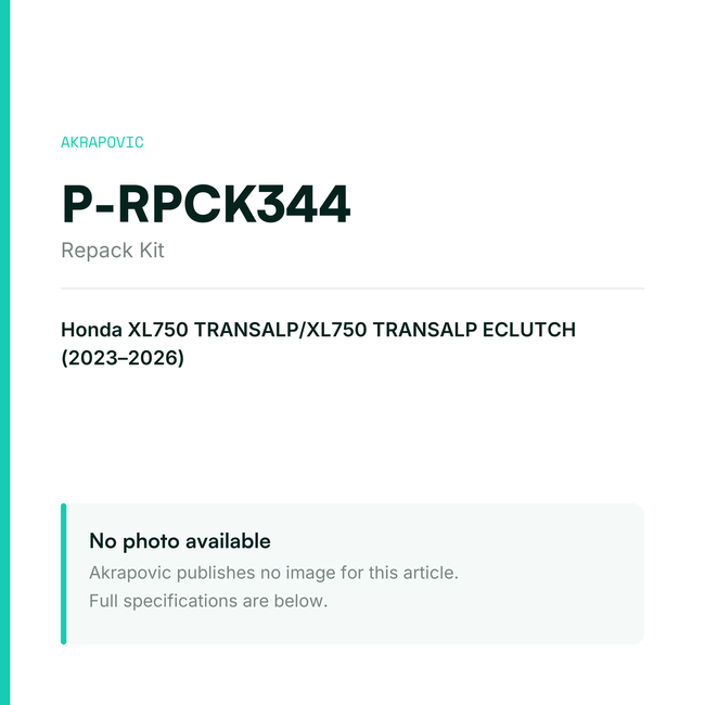 Akrapovic Repack Kit P-RPCK344 — placeholder, no manufacturer photo available