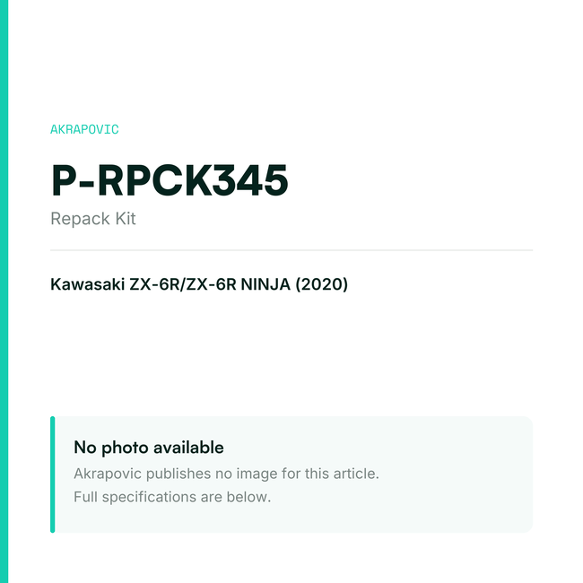 Akrapovic Repack Kit P-RPCK345 — placeholder, no manufacturer photo available
