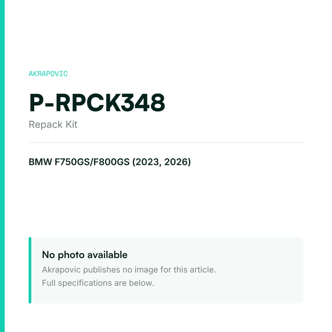 Akrapovic Repack Kit P-RPCK348 — placeholder, no manufacturer photo available
