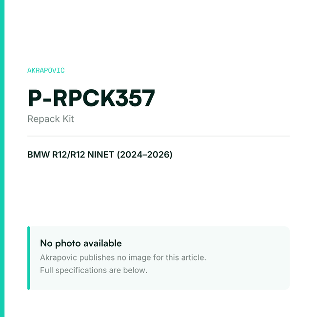 Akrapovic Repack Kit P-RPCK357 — placeholder, no manufacturer photo available