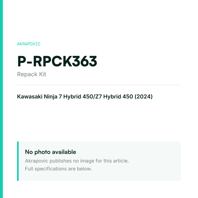 Akrapovic Repack Kit P-RPCK363 — placeholder, no manufacturer photo available