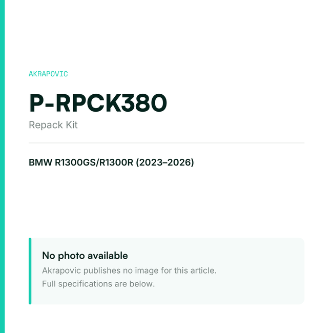 Akrapovic Repack Kit P-RPCK380 — placeholder, no manufacturer photo available