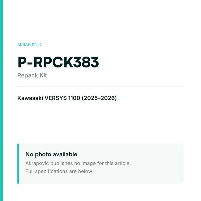 Akrapovic Repack Kit P-RPCK383 — placeholder, no manufacturer photo available