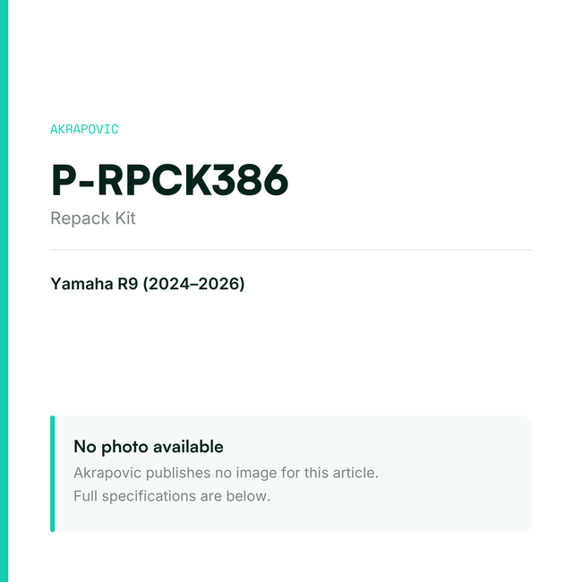 Akrapovic Repack Kit P-RPCK386 — placeholder, no manufacturer photo available