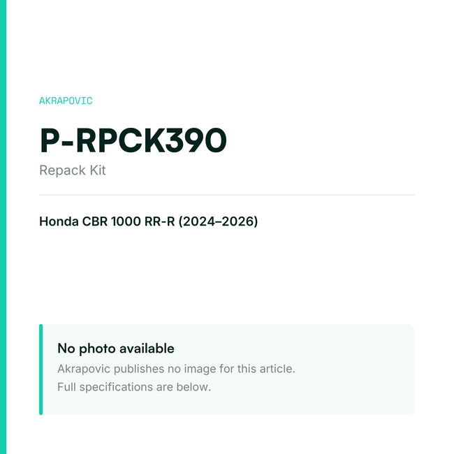 Akrapovic Repack Kit P-RPCK390 — placeholder, no manufacturer photo available