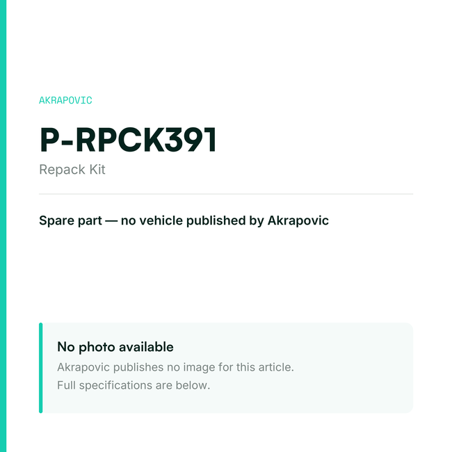 Akrapovic Repack Kit P-RPCK391 — placeholder, no manufacturer photo available